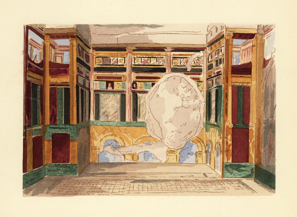 Oecus أو صالون في House of the Labyrinth بواسطة بيير جوسمان