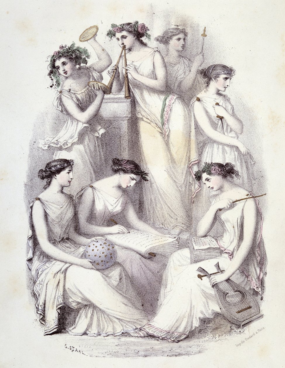 عباقرة أوليمبوس - في "" Les Femmes mythologiques "" ، رسومات جي ستال ، بواسطة Mery و Cte Foelix ، Ed. G. de Gouet بواسطة بيير جوستاف يوجين ستال