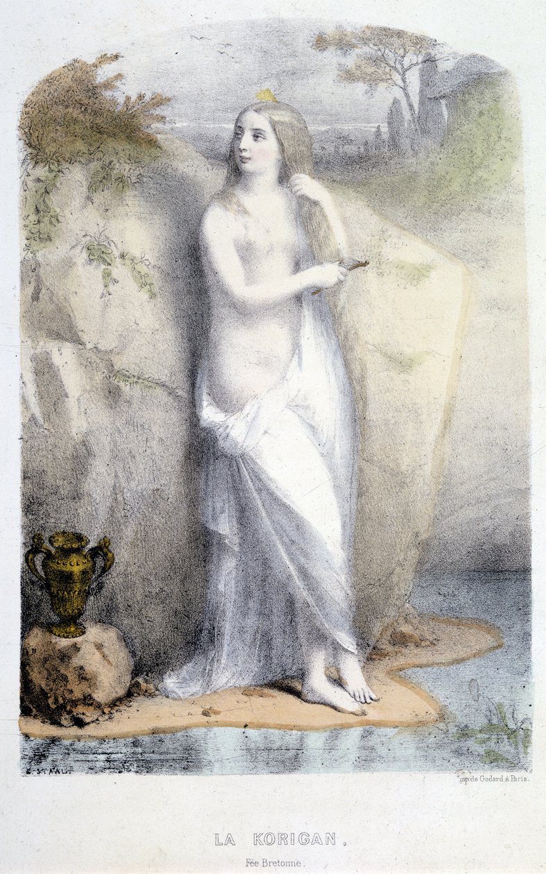 La Korrigan, fairy bretonne - in “Les femmes mythologiques””, by Mery and Foelix, ill. by G. Staal, ed. by Gouet بواسطة بيير جوستاف يوجين ستال