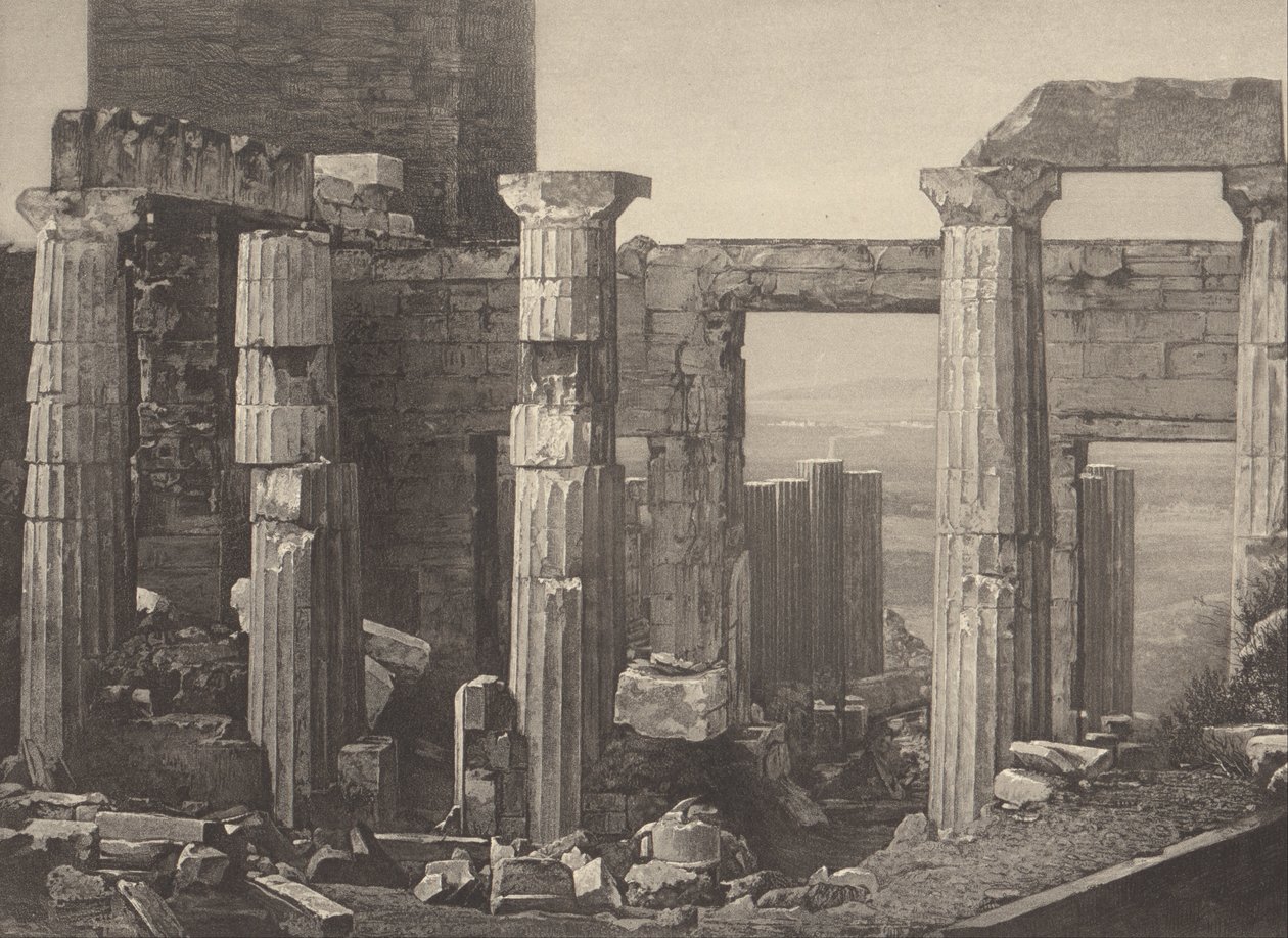 اليونان. Propylees في أثينا بواسطة بيير جوستاف جولي