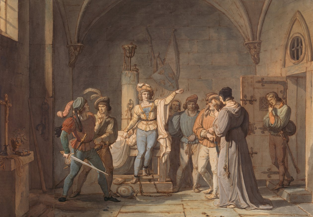سجنت جان دارك في روان 1819. بواسطة بيير هنري ريفيل