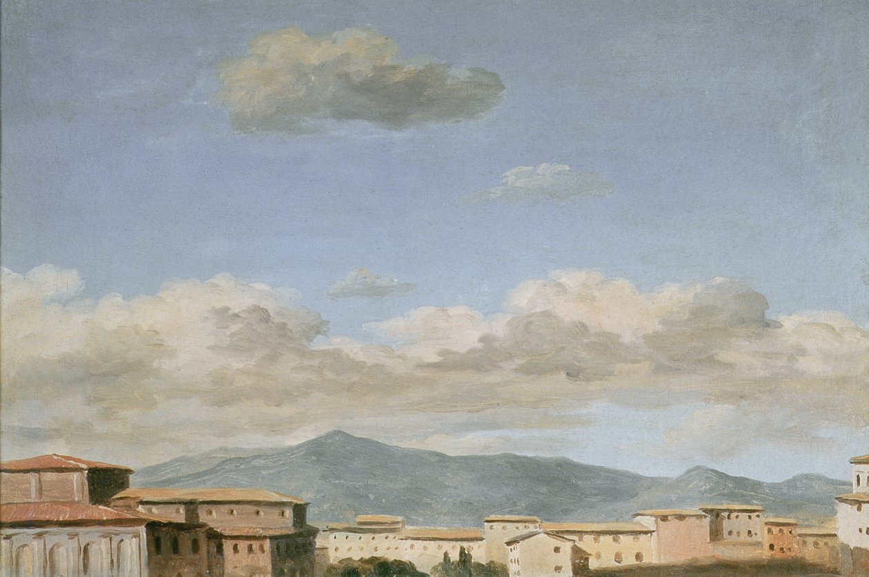 دراسة السماء في Quirinal (زيت على ورق مركب على بطاقة) بواسطة بيير هنري دي فالنسيان