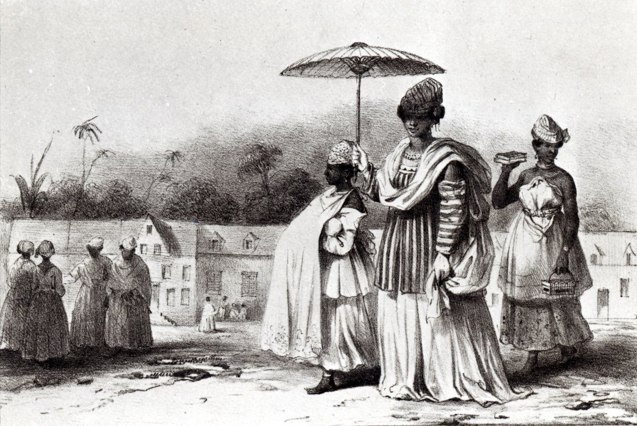 Lady taking a child to Baptism, from 
