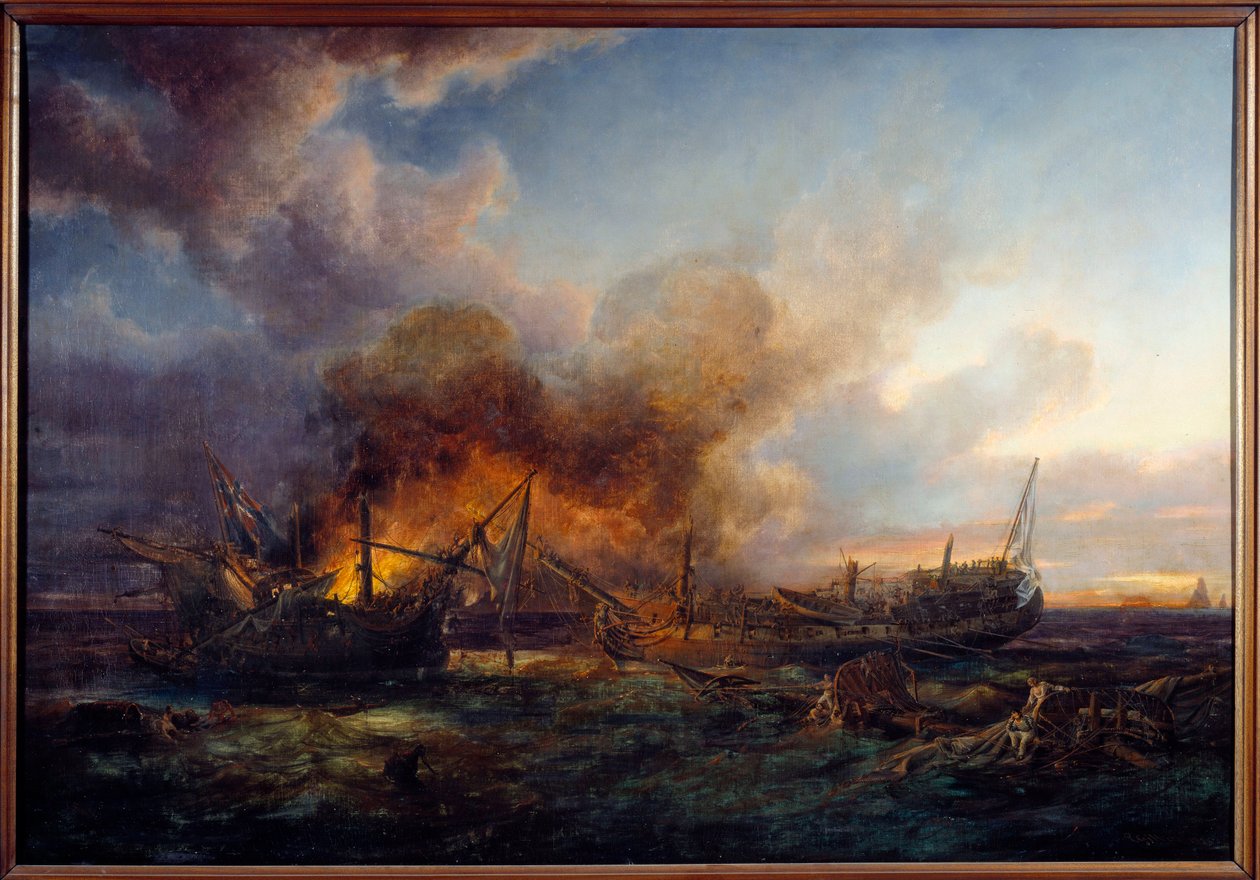 معركة المشرف وكيبيك في عام 1779 رسم بيير جيلبرت (1783-1860) 1779 بريست ، متحف الفنون الجميلة بواسطة بيير جوليان جيلبرت