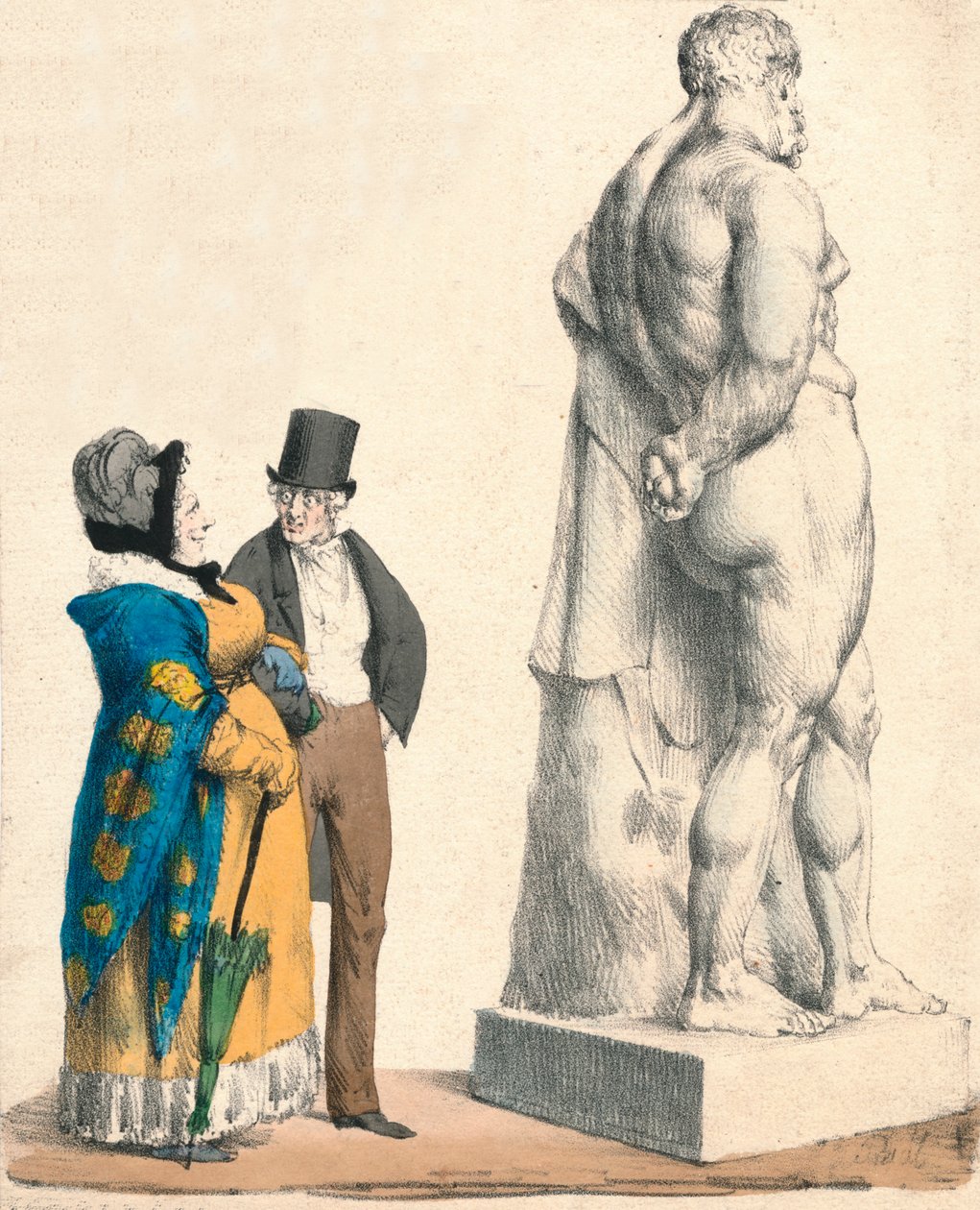"يا له من رجل! ماذا تقول زوجتي - مرحبا! يا! مهلا! ، c1822. بواسطة بيير لانجلومي