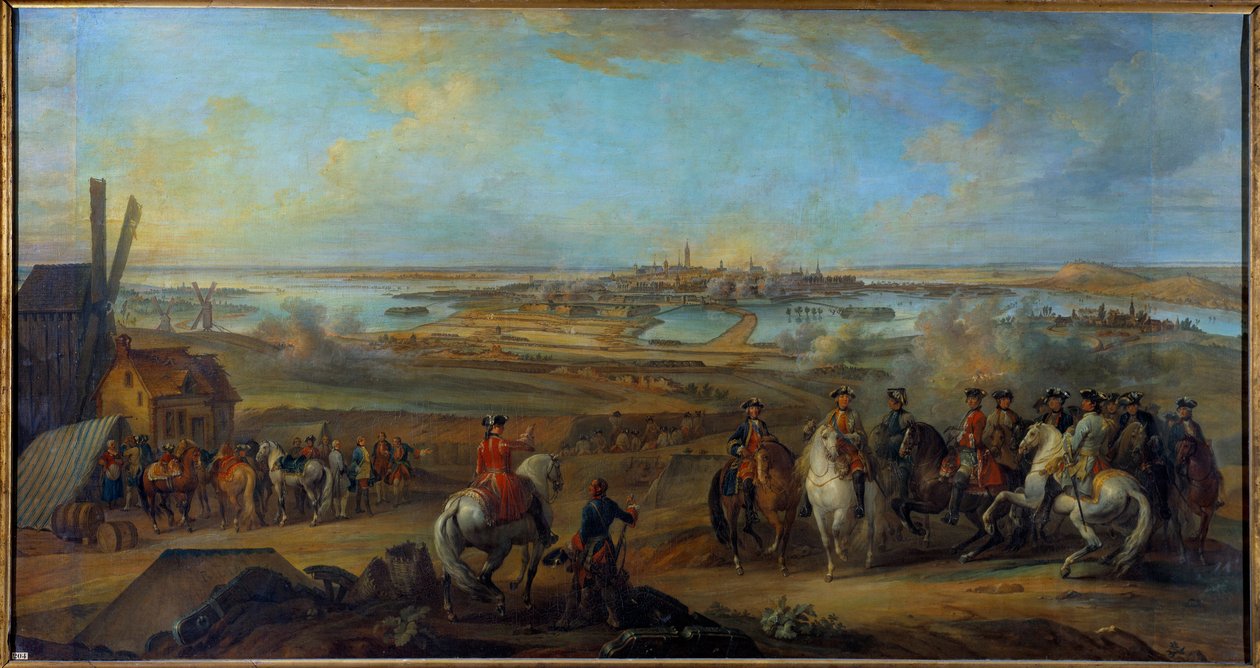 حملة فلاندرز (1745-1747): "" الملك لويس الخامس عشر (1710-1774) في مقر مونس في هينو في يوليو 1746 "" لوحة لبيير نيكولا لينفانت (1704-1787) من القرن الثامن عشر. 1،77x3،35 م بواسطة بيير لينفانت