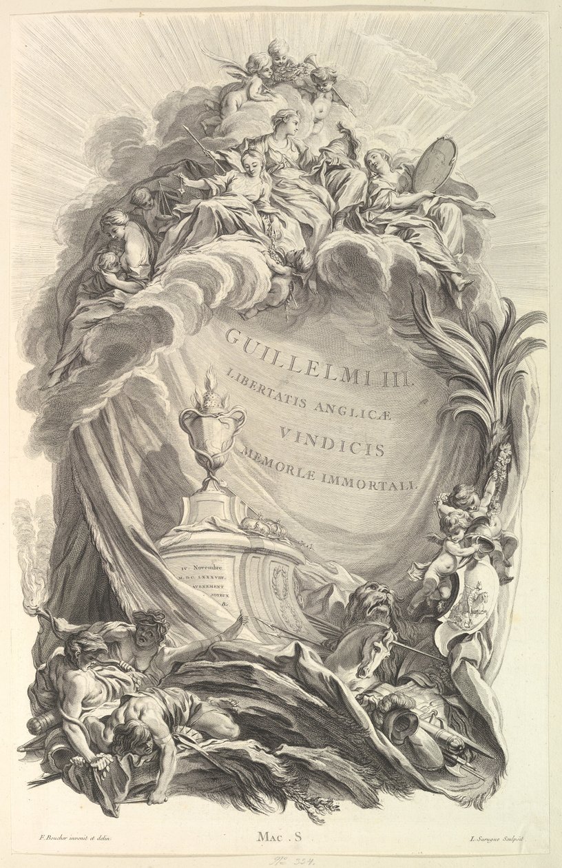 واجهة قبر ويليام الثالث واجهة قبر ويليام الأول ... ، كاليفورنيا. 1736. بواسطة بيير لويس دي سوروج