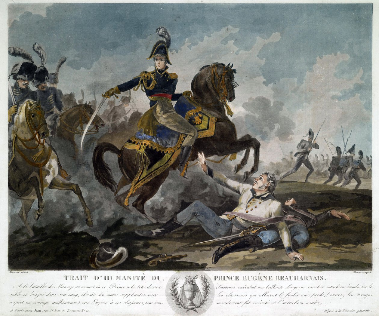The Continence of Eugene de Beauharnais (1781-1824) - Martinet, Pierre (1781-?) - ca 1814 - Aquatint - 34,8x42 - Private Collection بواسطة بيير مارتينيت