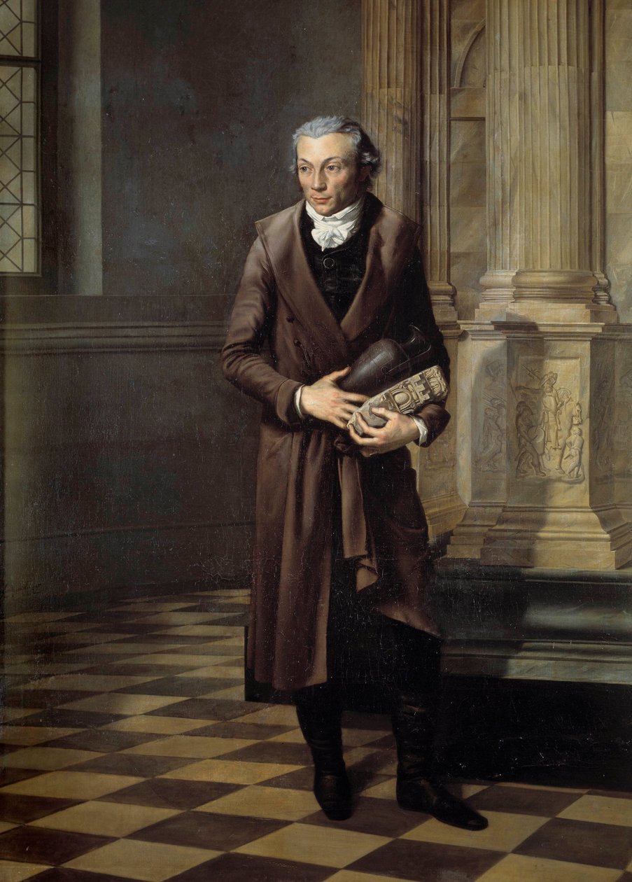 صورة ألكسندر لينوار (1761-1839) أمين متحف الآثار الفرنسية رسم بيير م. ديلافونتين (1774-1860) 1802 صن. 2،20 × 1،61 م - صورة ألكسندر لينوار (1761-1839) ، أمين متحف الآثار الفرنسية. لوحة بواسطة بيير ماكسيميليان ديلافونتين