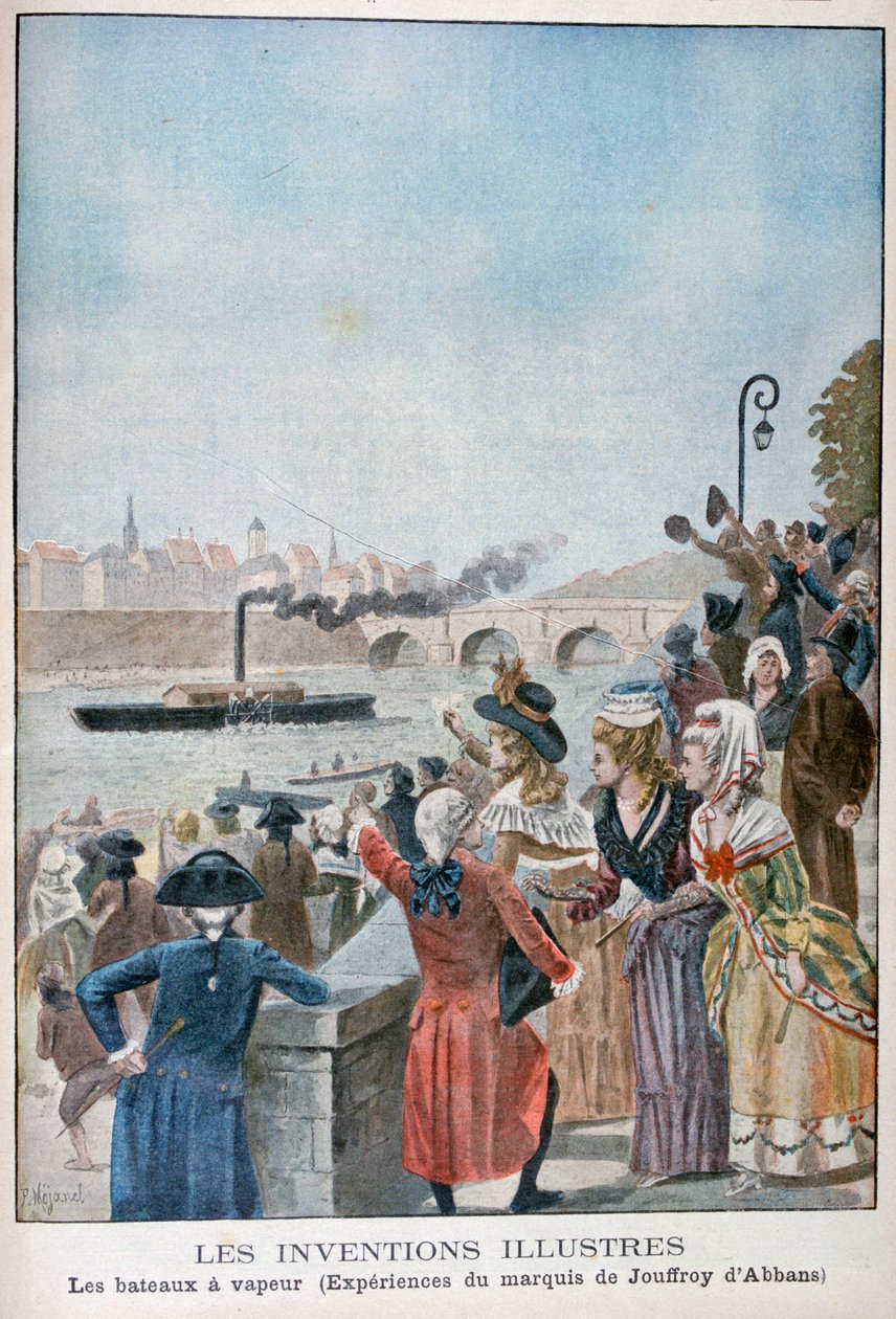 باخرة مجداف Pyroscaphe ، 1783 ، 1900 بواسطة بيير ميجانيل
