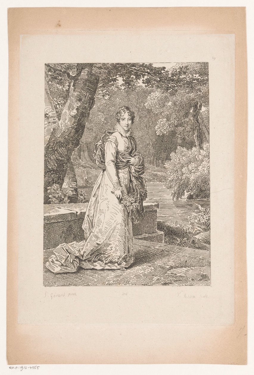 صورة لأوجيني أديلايد دورلينز Collectie van Historische Portretten van Baron Gérard (عنوان السلسلة) مجموعة اللوحات التاريخية للسيد لو بارون جيرار (عنوان السلسلة) بواسطة بيير ميشيل آدم