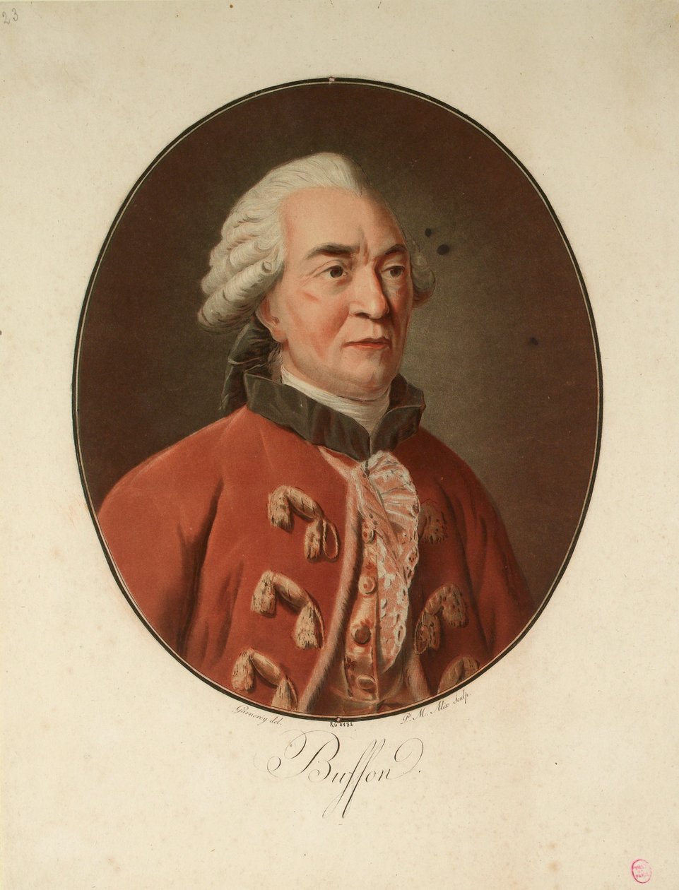 صورة لعالم الطبيعة جورج لويس لوكلير ، كونت دي بوفون 1707-1788 ، 1793. بواسطة بيير ميشيل أليكس