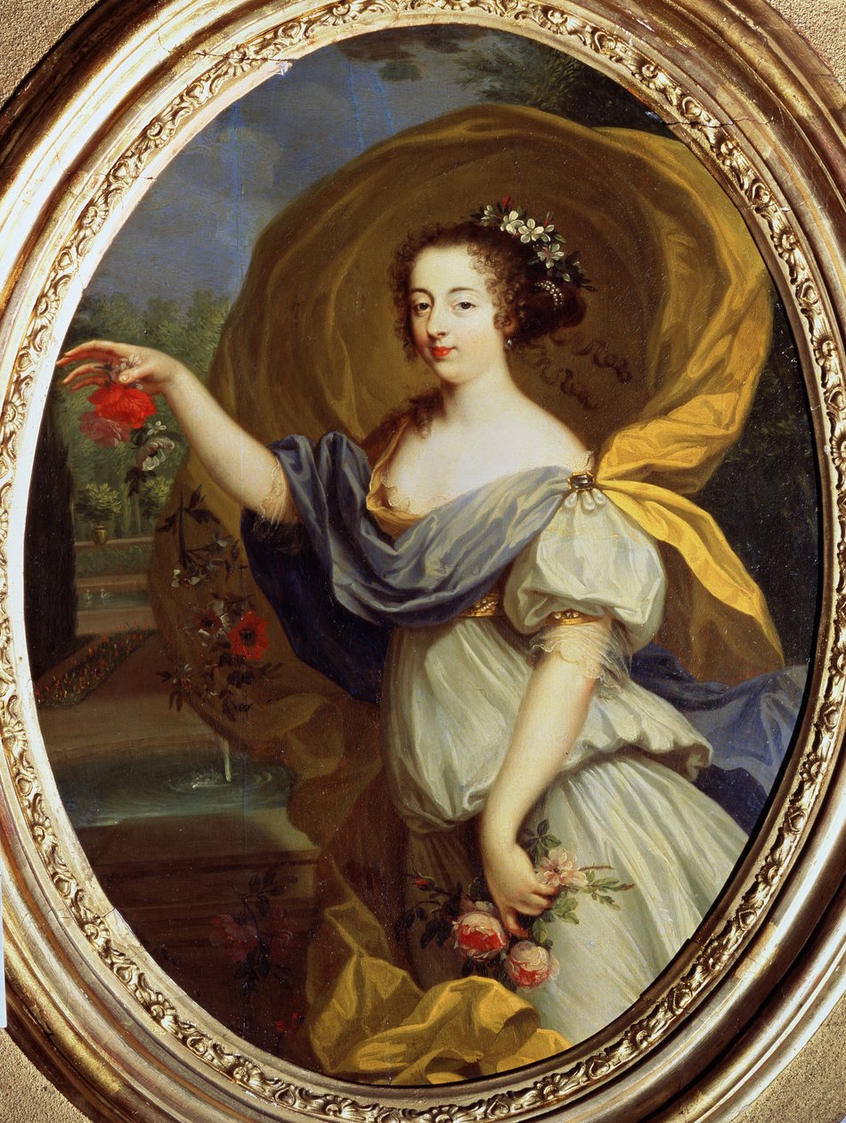 "" صورة لويز فرانسواز دي لا بوم لو بلان ، دوقة فاليير (مدام دي لا فاليير) (1644-1710) ، مفضل لويس الرابع عشر ، في فلورا "" لوحة بيير مينارد (1612-1695) متحف بوشكين للقرن السابع عشر ، موسكو بواسطة بيير مينارد