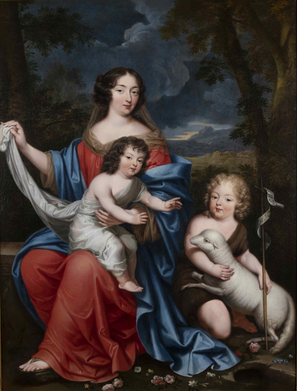 صورة مدام دي مينتينون 1635-1719 ، مع أطفال لويس الرابع عشر الطبيعيين ، القرن السابع عشر. بواسطة بيير مينارد