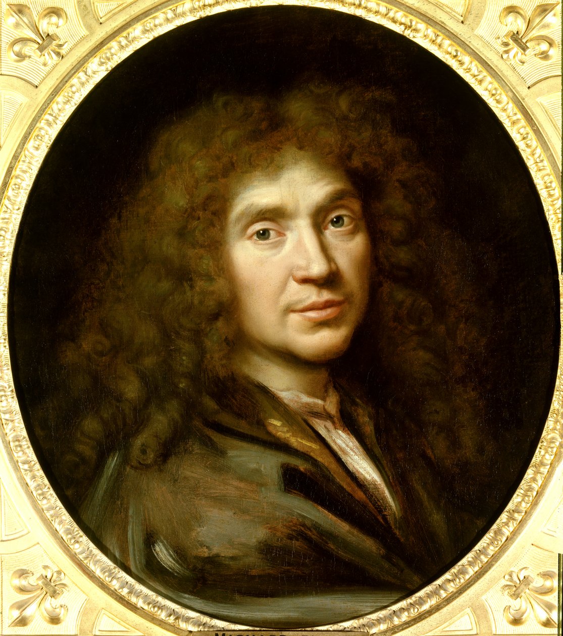 صورة لموليير (1622-1673) جان بابتيست بوكلين. زيت على قماش. قاتمة: 0.55 × 0.48. لوحة لبيير مينارد (1612-1695) حوالي 1658. شانتيلي. متحف كوندي. - بورتريه موليير (1622-1673) جان بابتيست بوكلين. زيت على قماش. 0.55 × 0.48. بينتي بواسطة بيير مينارد