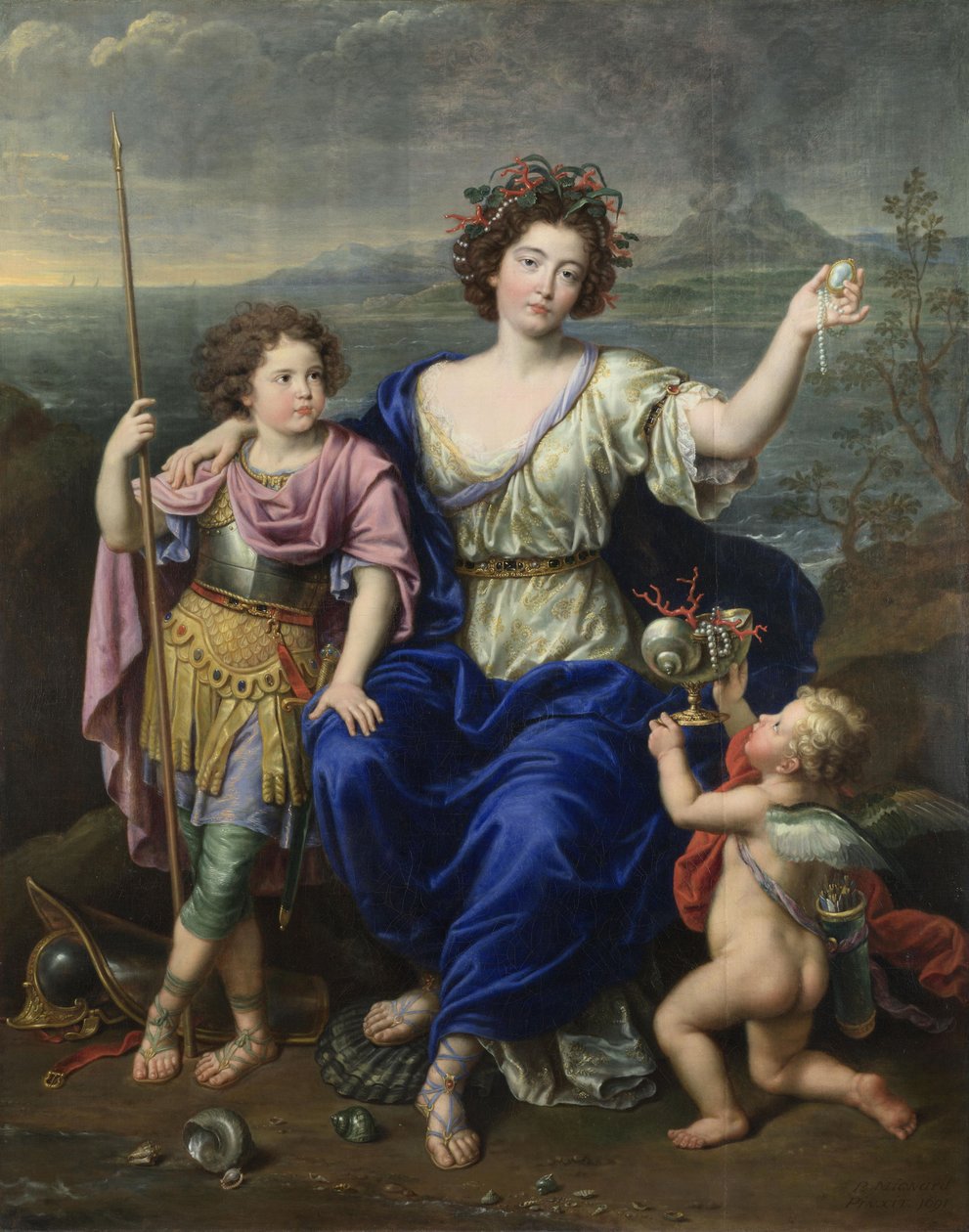 The Marquise de Seignelay واثنين من أبنائها بواسطة بيير مينارد