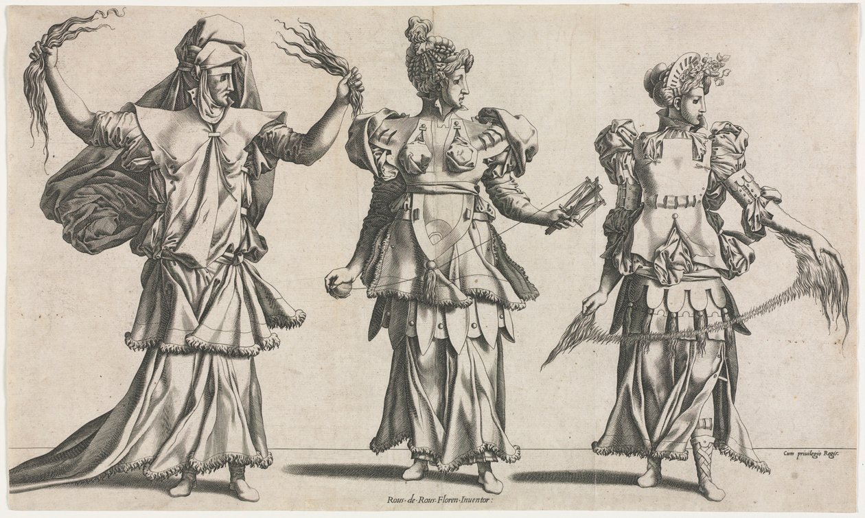 الأقدار الثلاثة ، تصاميم الأزياء ، ج. 1534. بواسطة بيير ميلان
