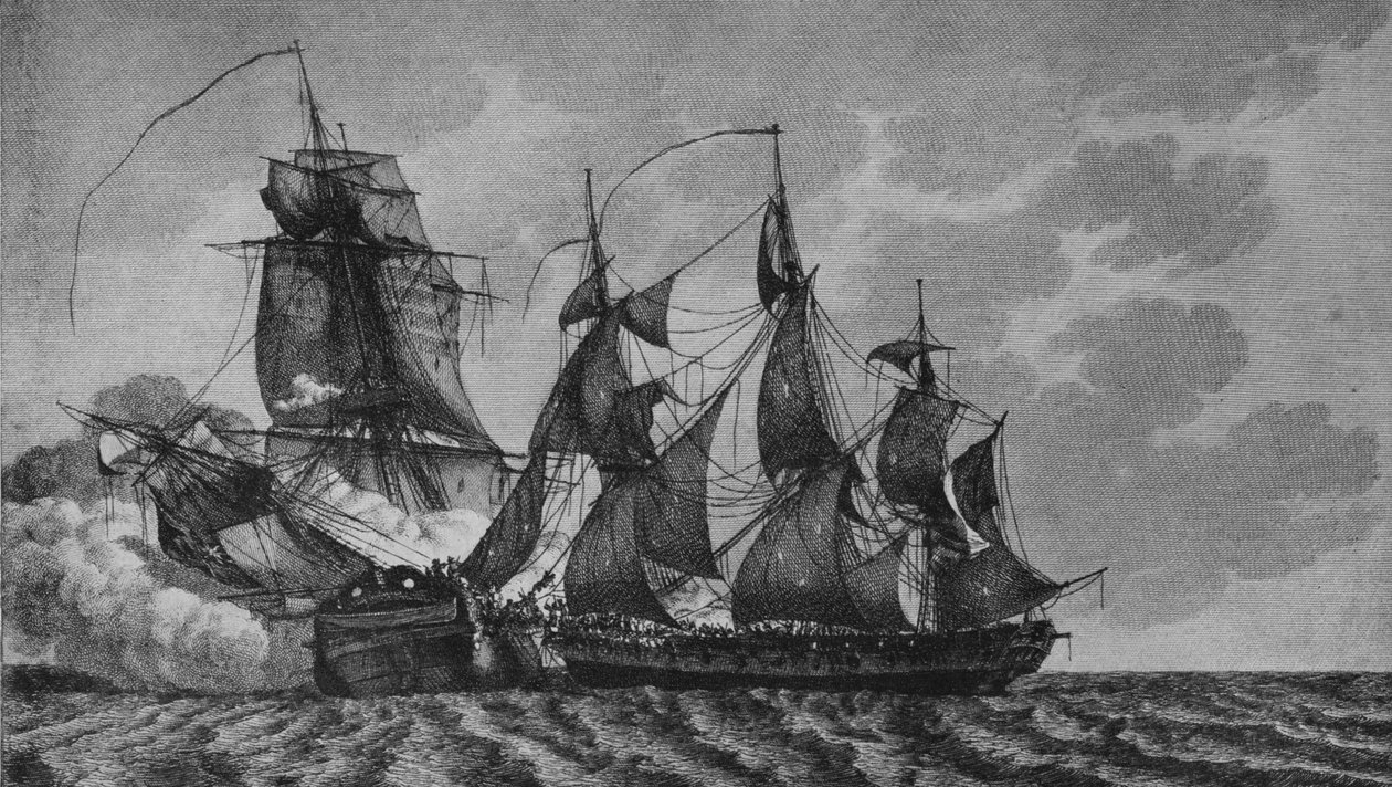 Ambuscade و Bayonnaise ، c1799 بواسطة بيير أوزان