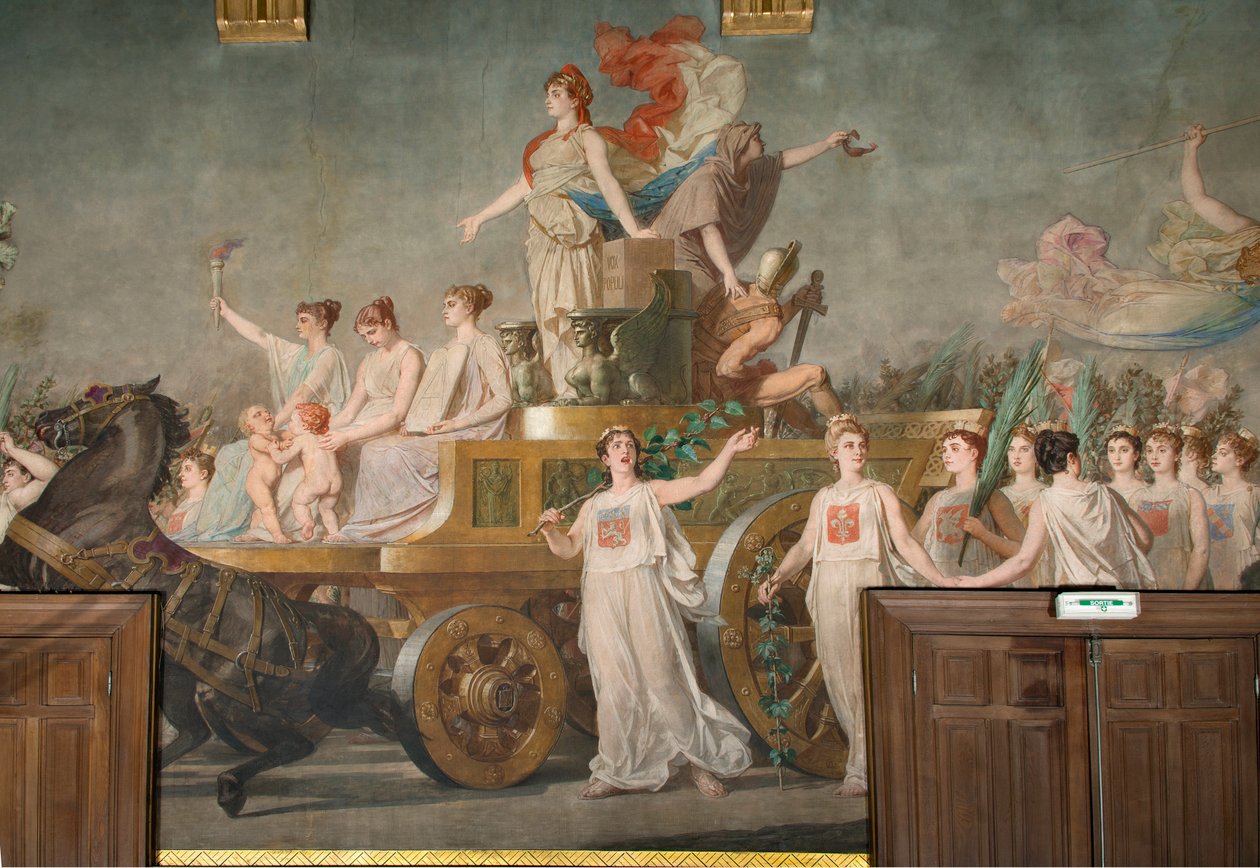Fresco “” The Triumph of the Republique”” بواسطة بيير بول ليون جلايز