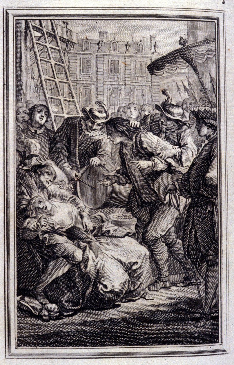 بيلفيغور - في "" حكايات وقصص قصيرة في الشعر "لجين لافونتين. 1776. رسم بي بي شوفارد. بواسطة بيير فيليب شوفارد