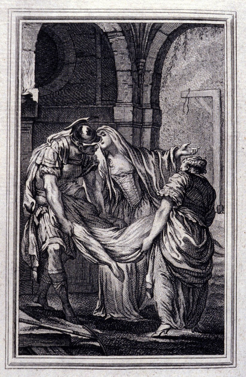 سيدة أفسس - في "" حكايات وقصص قصيرة في الشعر "لجان لافونتين. 1776. رسم بي بي شوفارد. بواسطة بيير فيليب شوفارد