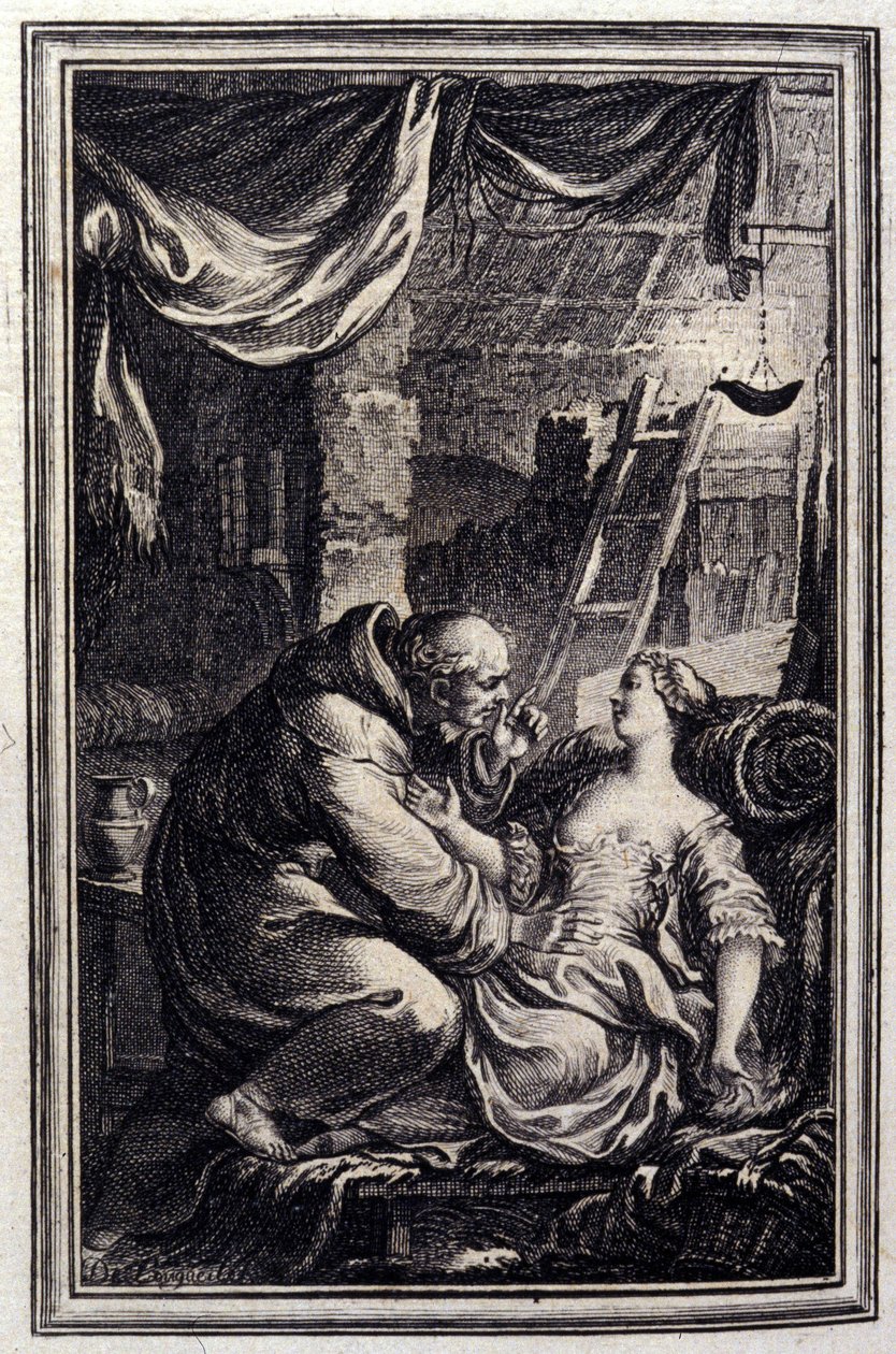 Le Devil en Hell - في "حكايات وأخبار في الشعر" لجين لافونتين. 1776. رسم بي بي شوفارد. بواسطة بيير فيليب شوفارد