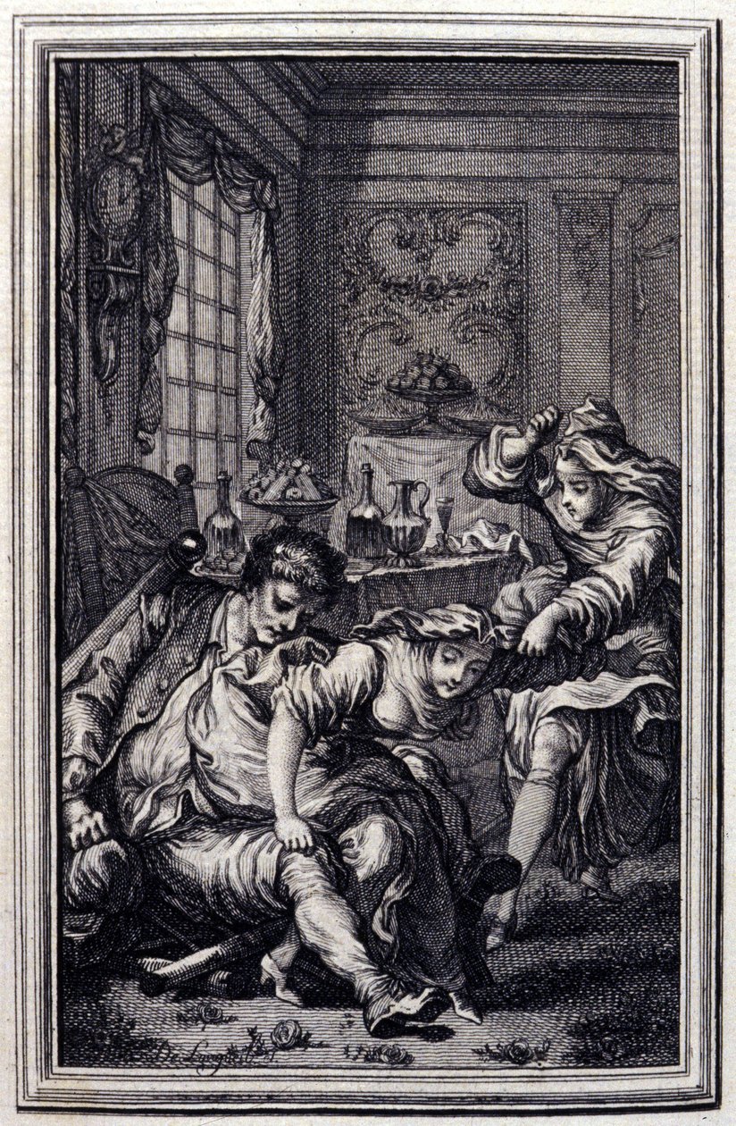 الخفاش - في "" حكايات وأخبار شعرية "لجين لافونتين. 1776. رسم بي بي شوفارد. بواسطة بيير فيليب شوفارد