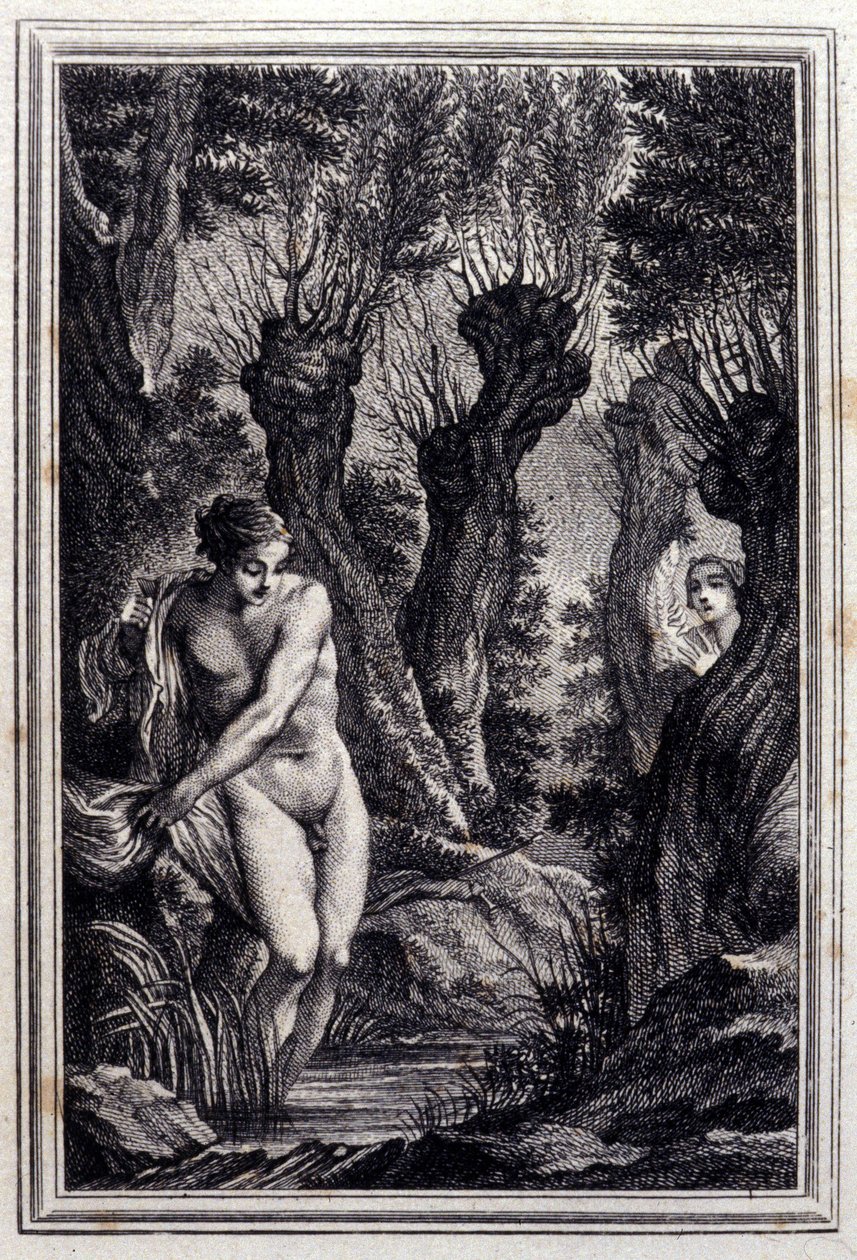 حالة الضمير - في "" حكايات وأخبار في شعر "بقلم جان لافونتين. 1776. رسم بي بي شوفارد. بواسطة بيير فيليب شوفارد