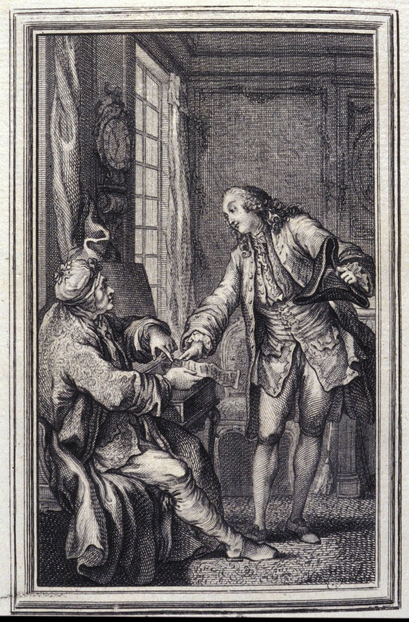 Les confeux indiscrets - في "" الحكايات والقصص القصيرة في الشعر "لجين لافونتين. 1776. رسم بي بي شوفارد. بواسطة بيير فيليب شوفارد