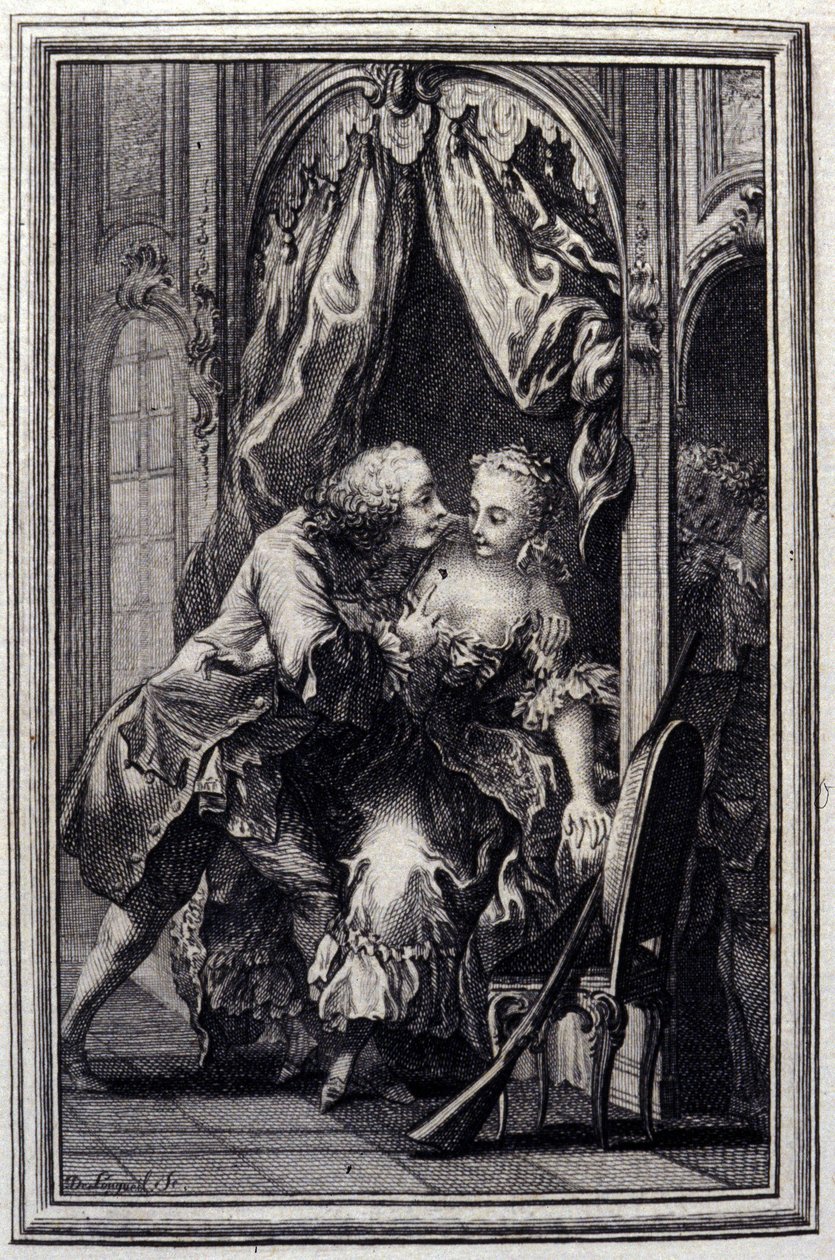 سوء الفهم - في "" الحكايات والقصص القصيرة في الشعر "لجين لافونتين. 1776. رسم بي بي شوفارد. بواسطة بيير فيليب شوفارد
