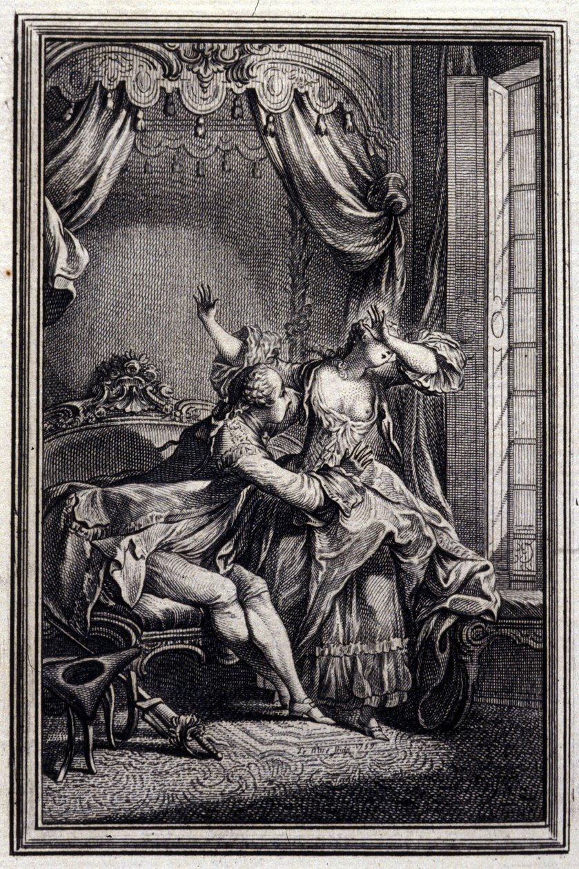 ريتشارد مينولتو - في "" حكايات وقصص قصيرة في الشعر "لجين لافونتين. 1776. رسم بي بي شوفارد. بواسطة بيير فيليب شوفارد