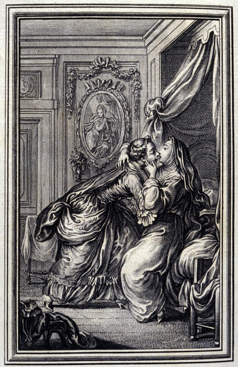 The Couturiere - في "" الحكايات والقصص القصيرة في الشعر "" لجان لافونتين. 1776. رسم بي بي شوفارد. بواسطة بيير فيليب شوفارد