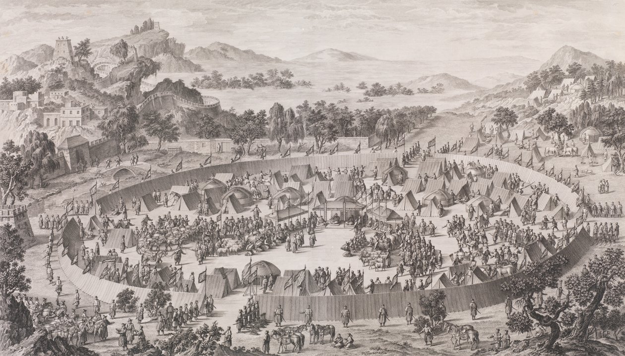 هزيمة الزعيم أوش تورفان ومدينته 1774. بواسطة بيير فيليب شوفارد
