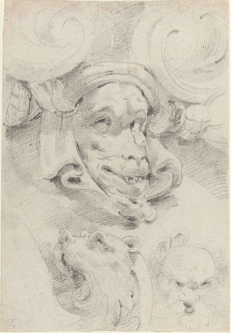 رسومات الزينة مع أقنعة Grotesque بواسطة بيير بوجيت
