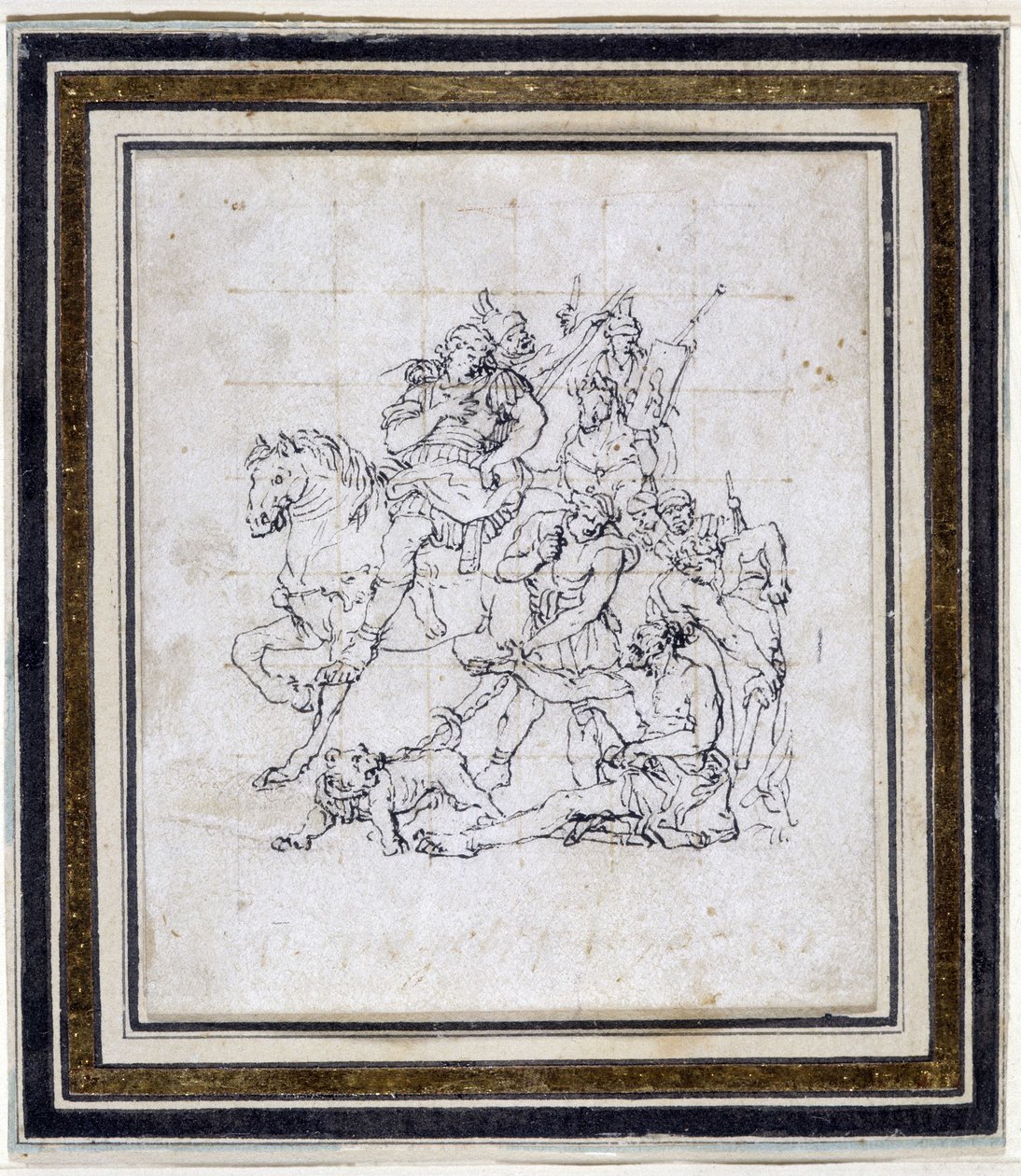الرسم التحضيري لبيير بوجيه (1620-1694) لـ "الكسندر وديوجين" (حبر على ورق ، قلم حبر) بواسطة بيير بوجيت