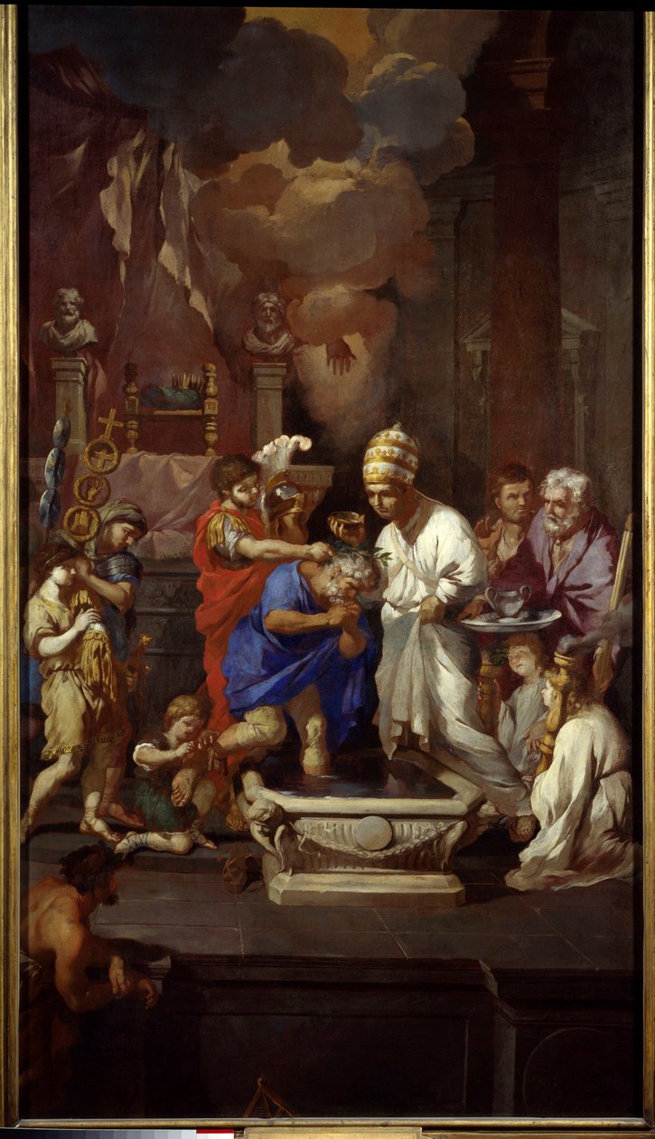 معمودية قسطنطين (قسطنطين الأول الكبير ، ٢٧٠-٣٣٧). لوحة بيير بوجيه (1620-1694) بواسطة بيير بوجيت