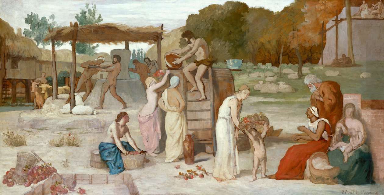 سايدر ، c.1864 (زيت على ورق ، موضوعة على قماش) بواسطة بيير بوفيس دي شافان