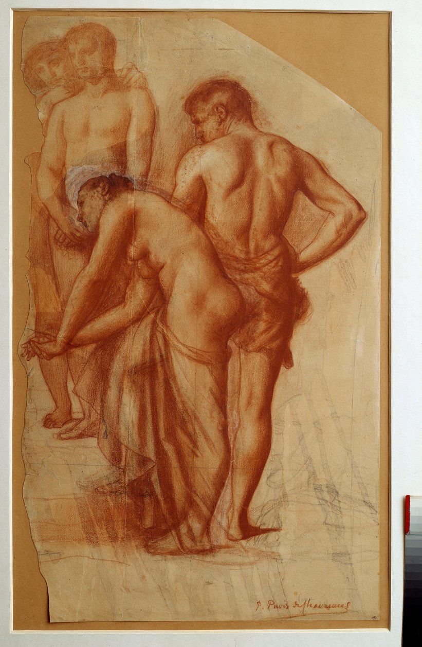 دراسة اربعة اشكال ل "" الراحة "". رسم بيير دي بوفيس دي شافانيس (1824-1898) صن. 0،73 × 0،43 م باريس. متحف أورساي بواسطة بيير بوفيس دي شافان