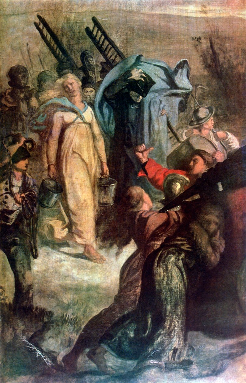 رجال الاطفاء القرية ، التفاصيل ، 1857 بواسطة بيير بوفيس دي شافان