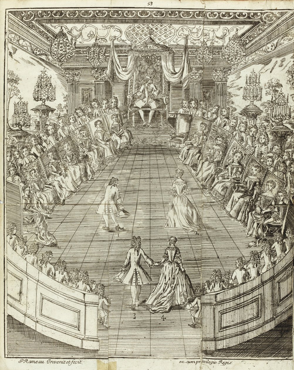 رسم توضيحي من The Dancing Master ، 1734 بواسطة بيير رامو