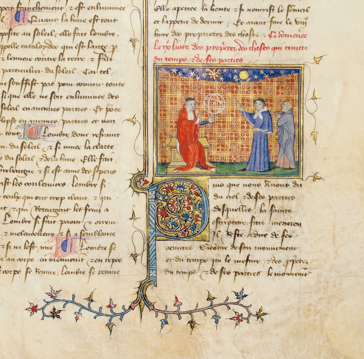 تفاصيل صفحة من "De Proprietatibus Rerum" بواسطة Bartholomeus Anglicus ، في الترجمة الفرنسية لـ Jean Corbechon ، c.1390 بواسطة بيير ريميت