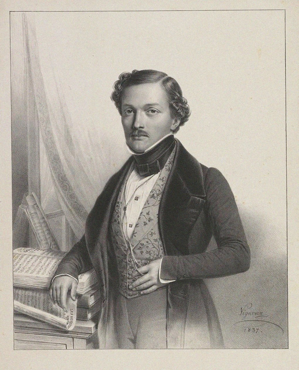 صورة المغني جيلبرت لويس دوبريز 1806-1896 ، 1837 بواسطة بيير روش فيجنرون
