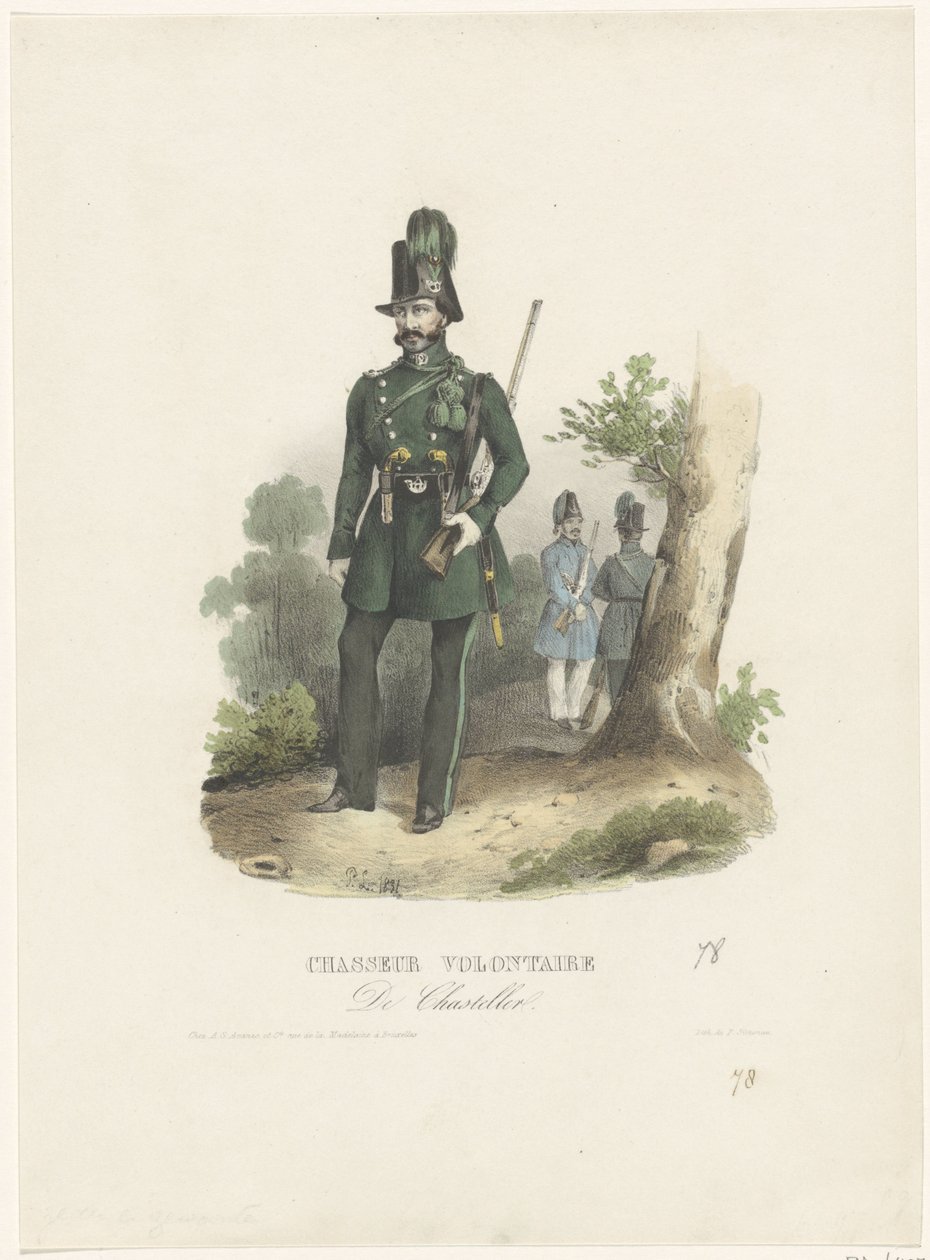 صياد متطوع بلجيكي ، 1831 Chasseur Volontaire De Chasteller (العنوان على الكائن) بواسطة بيير سيموناو