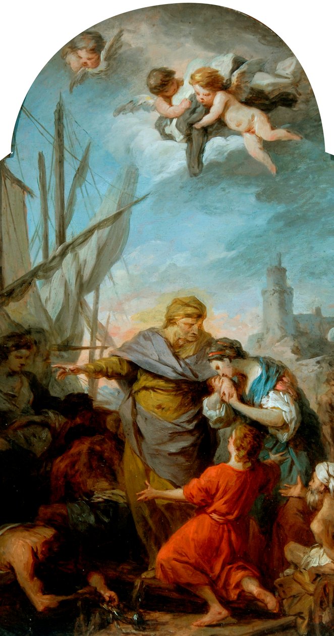صعود القديسة بولا إلى الأرض المقدسة حوالي 1738-39 (زيت على قماش) بواسطة بيير سوبليراس