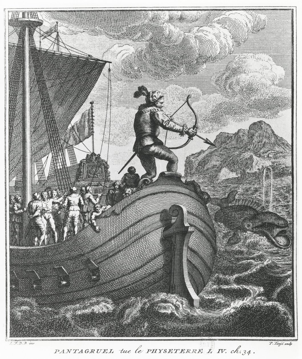 Pantagruel يقتل الفيزيتر ، التوضيح من "Gargantua and Pantagruel" ، بقلم فرانسوا رابيليه بواسطة بيير تانجي