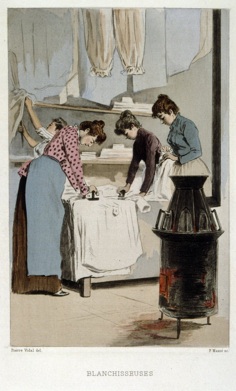Paris launderers work in a launderette sweatshop, France بواسطة بيير فيدال