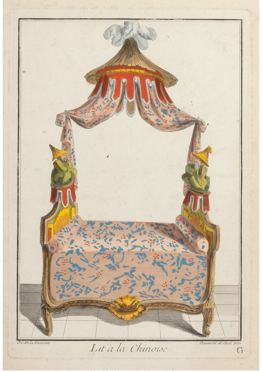 سرير على الطراز الصيني ، 1788. بواسطة بيير دي لا ميسانجير