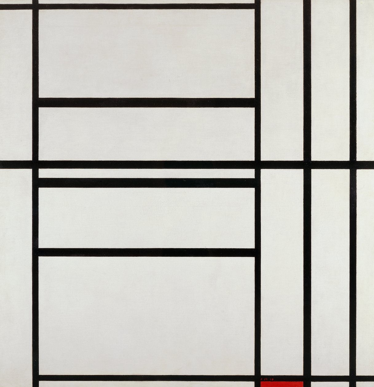 Composition No 1 with gray and red 1938, by Piet Mondrian (1872-1944), oil on canvas بواسطة بيت موندريان