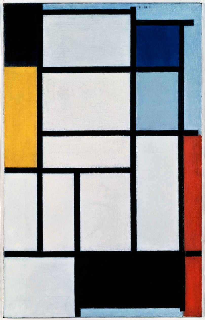 Composition with red, black, yellow, blue and grey بواسطة بيت موندريان