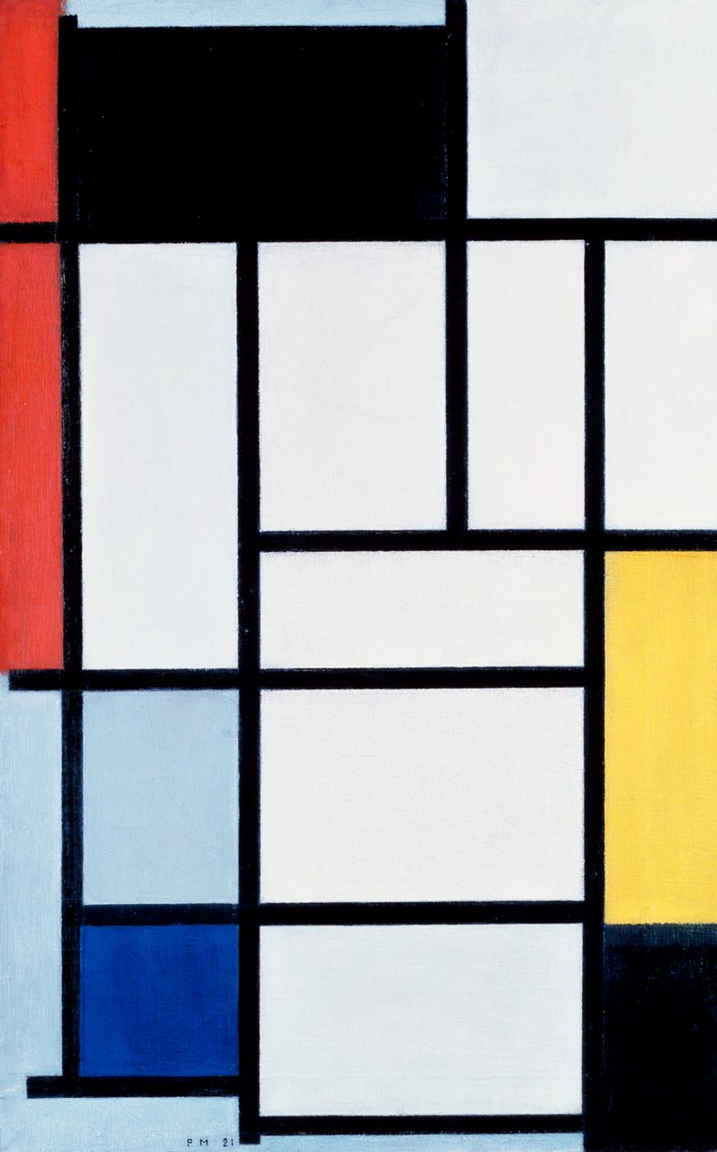 Composition with red, yellow, and blue بواسطة بيت موندريان
